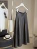 Women's High-End PU A-line Leather Skirt: 2025 Autumn High-Waisted Medium-Length with Good Drape and Inner Layer
