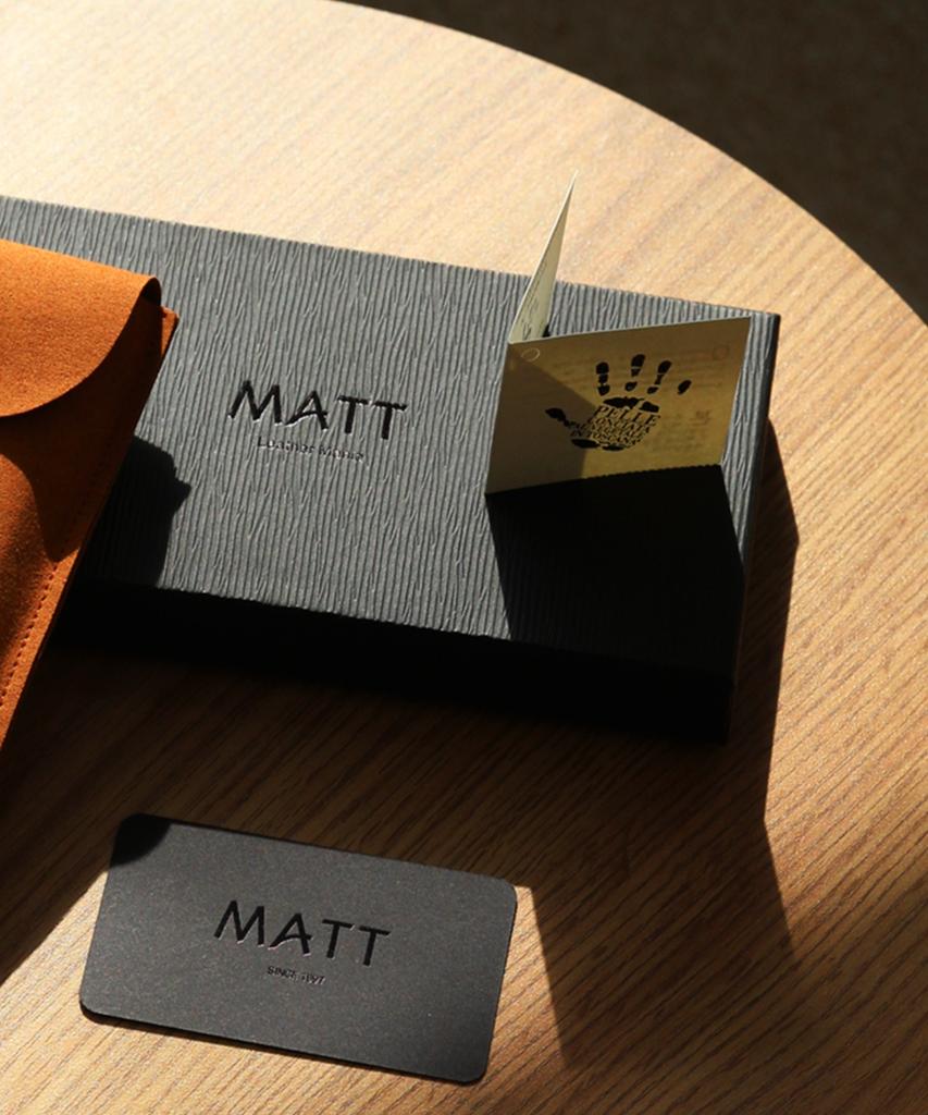 Matt Alpha Sand Italian Cowhide Business Card Holder Two-Tone Dark Brown