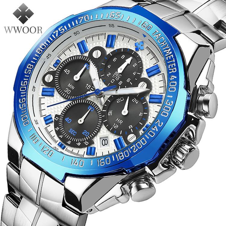 Wwoor, Men'S Watch, Seven-Pin Waterproof Alloy Watch