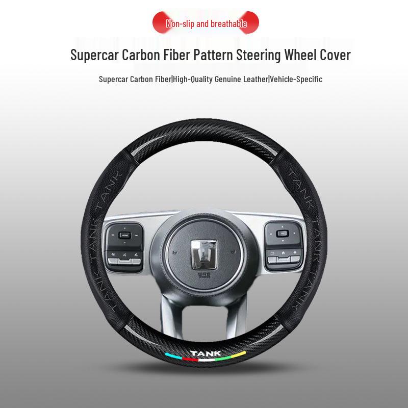 Tank 300 Genuine Leather Steering Wheel Cover: Anti-Slip, All-Season Grip for 400Hi4t, 500, 700 Models