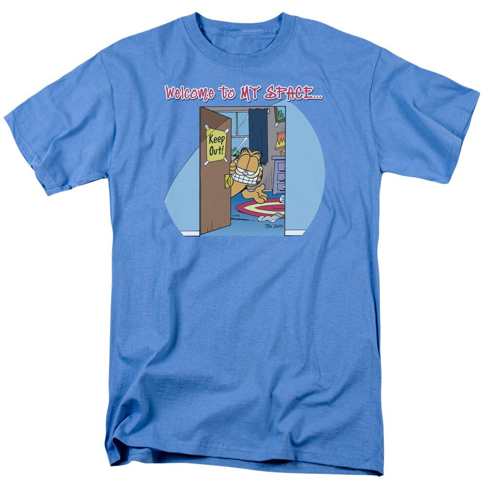26 Garfield Welcome To My Space T Shirt Mens Licensed Cat Comic Tee Carolina Blue Unisex T-Shirt M