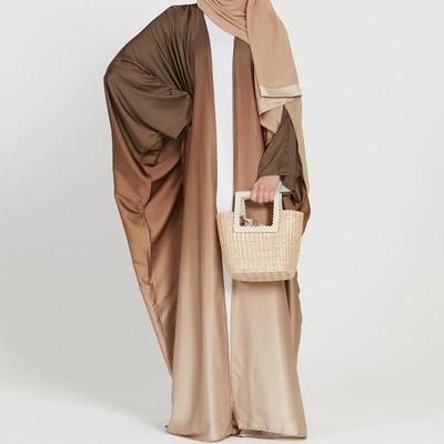 2024 Middle Eastern Muslim Dubai Fashion Tie-Dye Gradient Cardigan Dress Robe