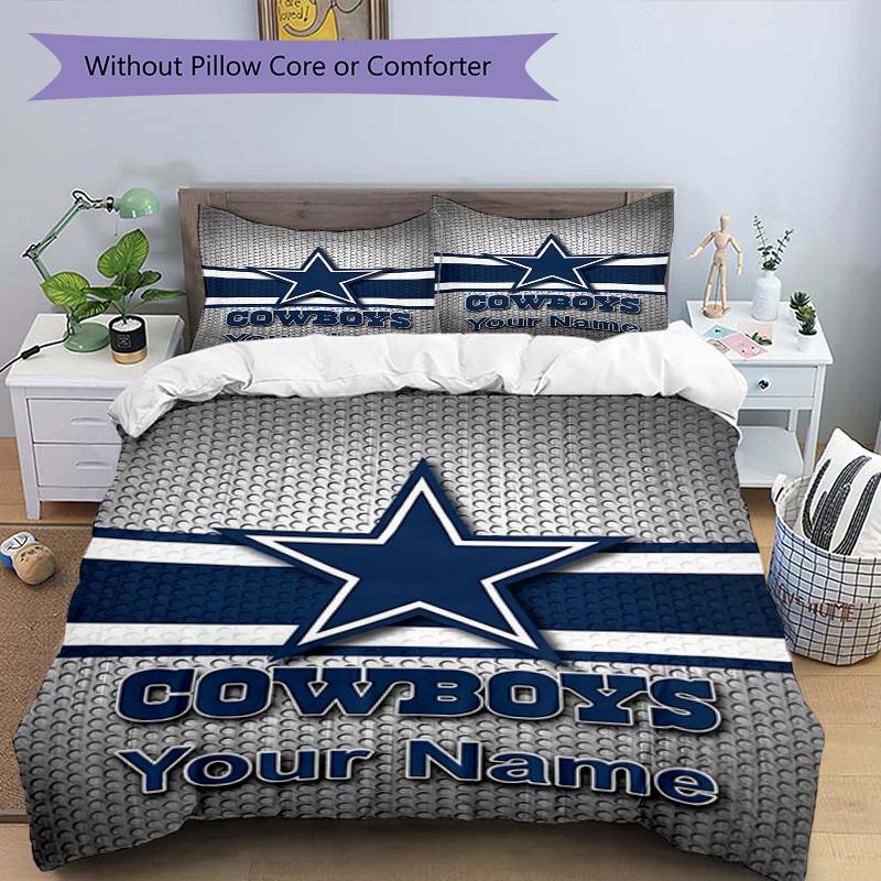 Cowboys Gear Custom Name Text Print 1Pc Bedding Set Duvet Cover With Two Pillowcases Soft Bed Linen For Household Bedroom