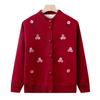 Middle aged lamb wool sweater female grandmother autumn and winter clothing mother fleece cardigan old lady thermal top jacket