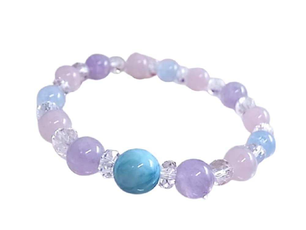 

Larimar Gentle Sea and Flower Bracelet Lavender Crystal 33 D8 [LARIMARMJ] [Cat s Dream] Amethyst/Aquamarine/Rose Quartz/Natural фиолетовый