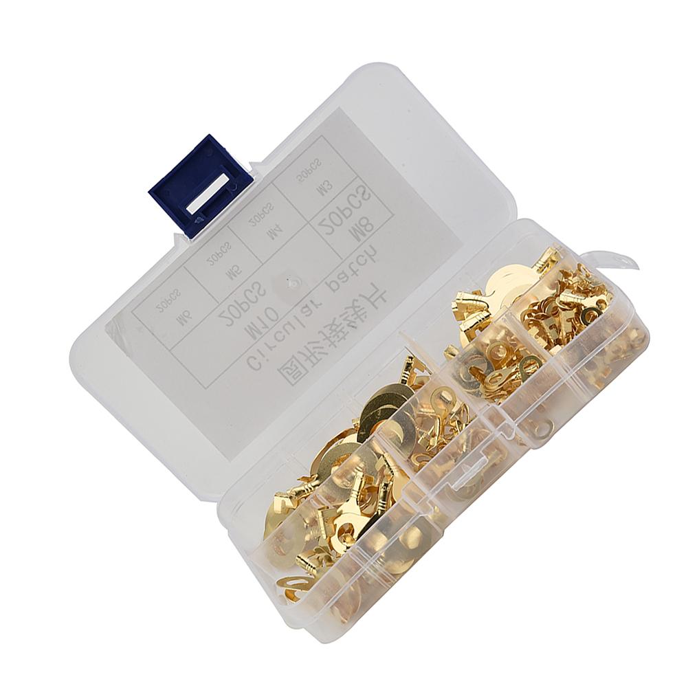 150pcs Brass Ring Crimp Connectors Kit for M3 M5 M6 M8 M10 Wire Terminals Compatible with General Electrical Projects