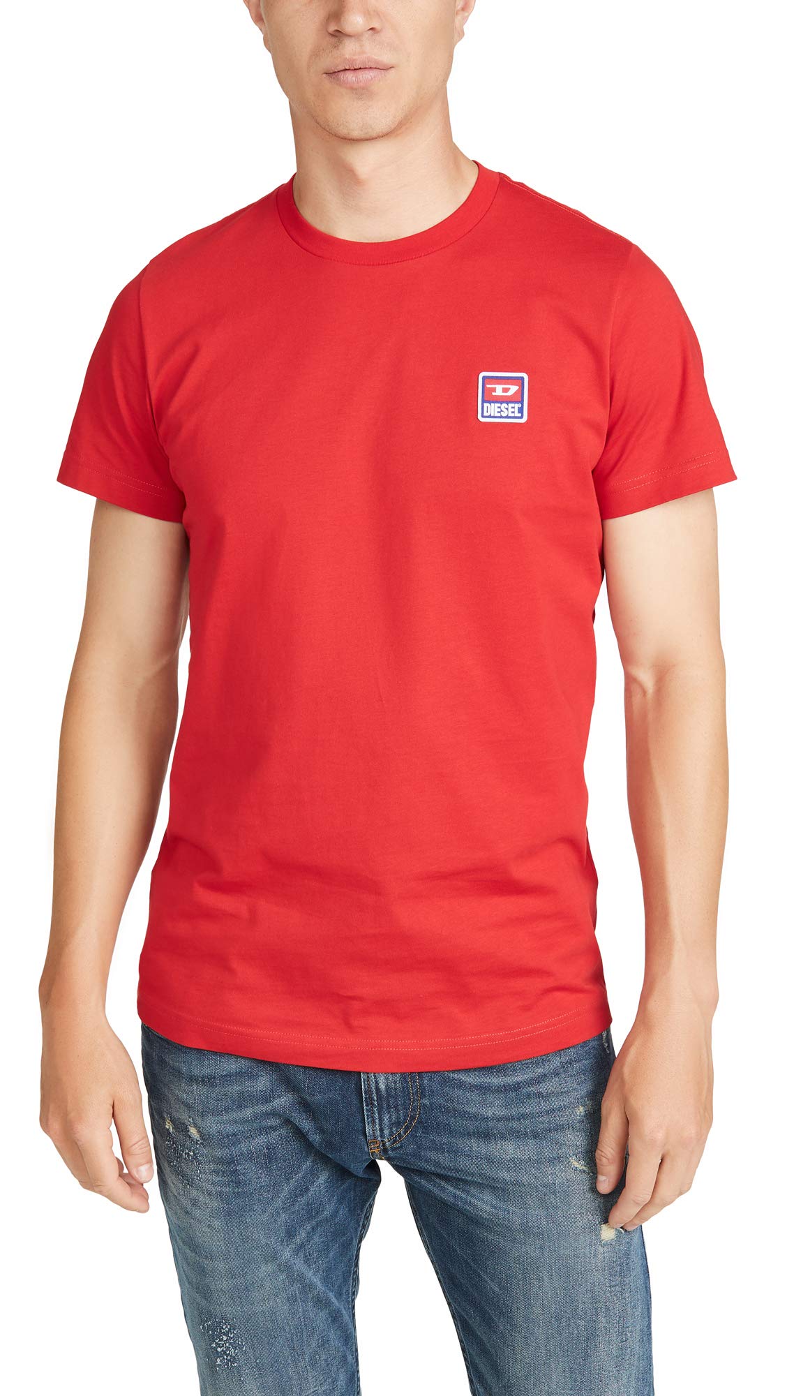 

Diesel Men s Logo Patch T-Shirt, Size 00SZ7W0PATI, Red, Size 44I