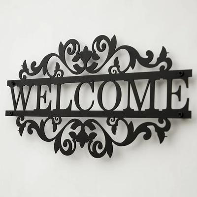 1pc Metal Decoration Welcome Sign Front Porch Decoration Porch Sign Metal Metal House Address House Art