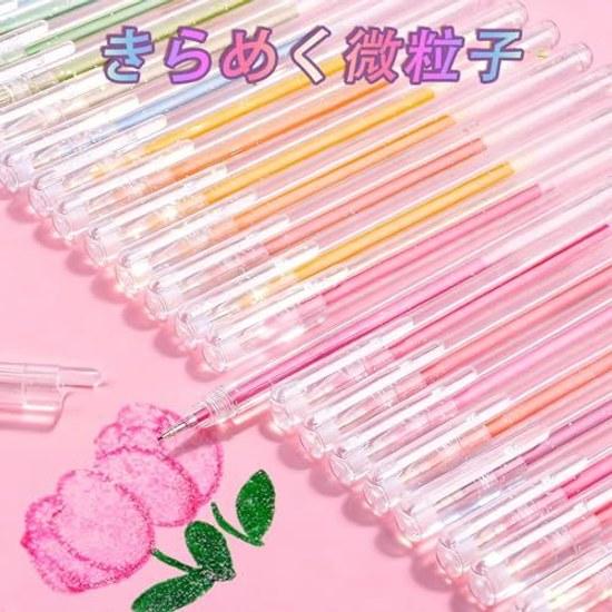 12 Colors Glitter Pen Gel Ballpoint Color Set Water-based Pastel Coloring DIY Notebook Children Sketching Doodling