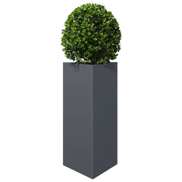 VidaXL Anthracite Triangular Planter 40x34.5x70 Cm Steel 851161