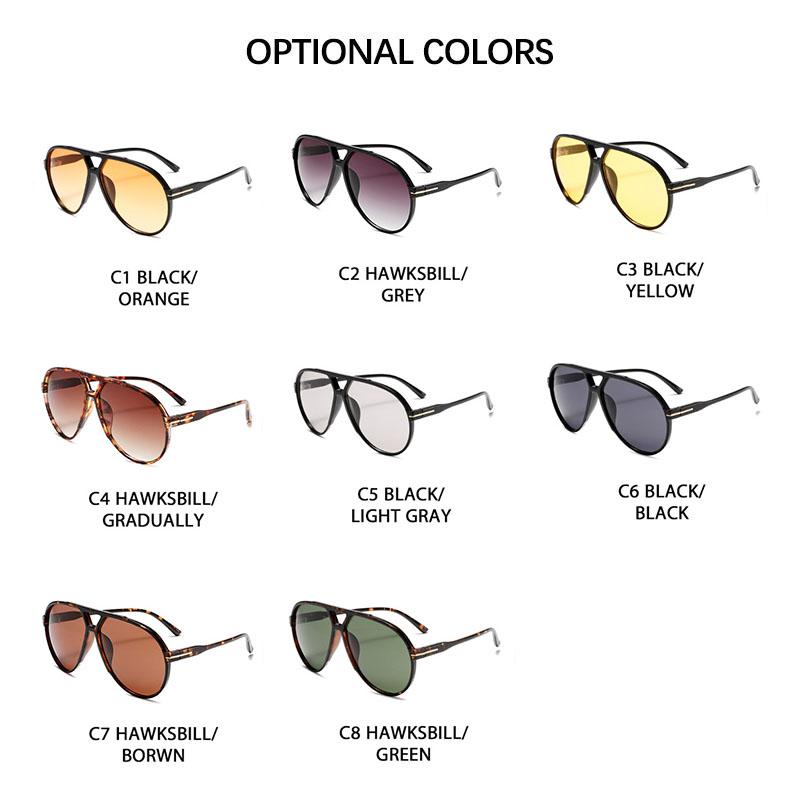 SHAUNA Übergroße Flieger-Sonnenbrille UV400