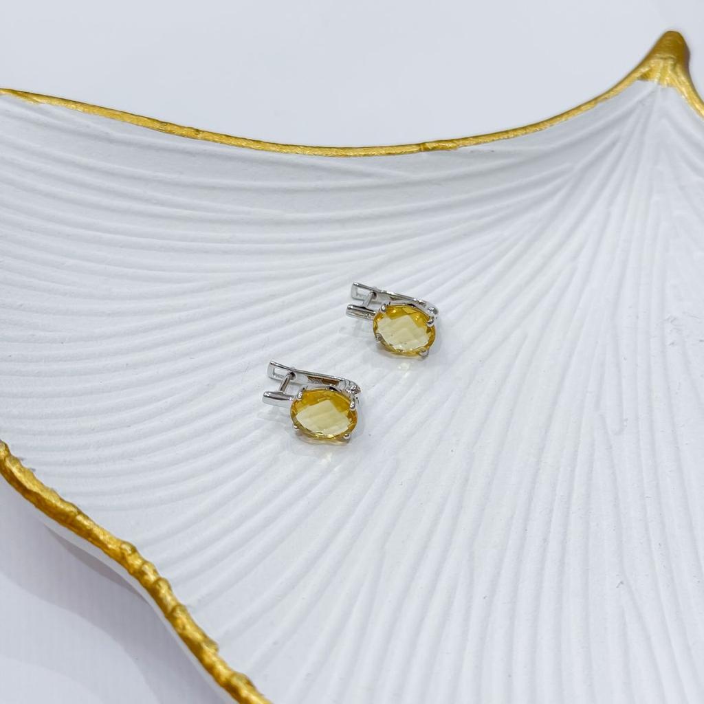 Silver Earrings with Citrine Nano 4.058ct (1962510)