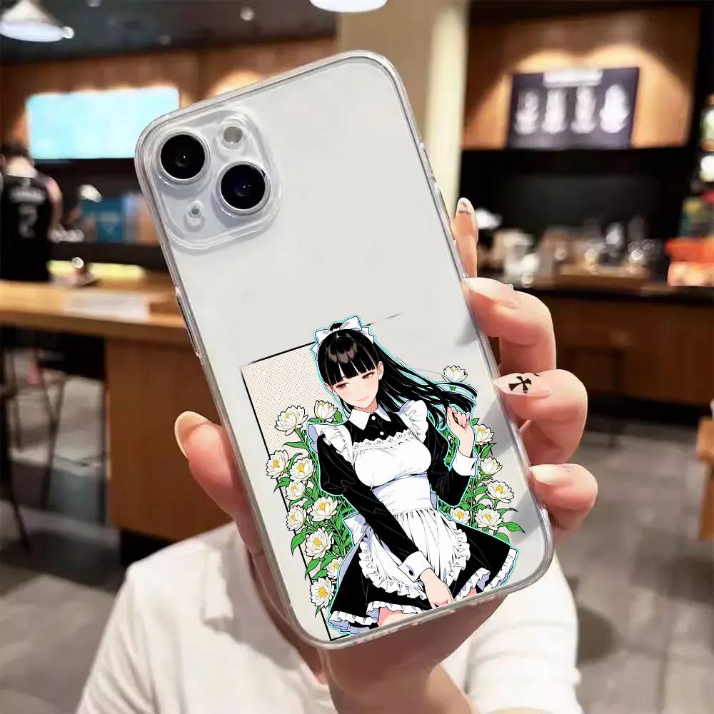 Kawaii Anime Girl Luxury Transparent Phone Case For IPhone 17 16 15 Pro Max 14 13 12 11