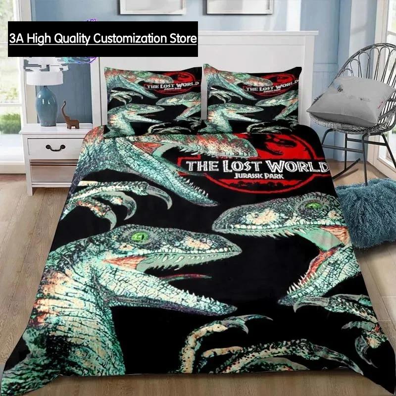 

Comforter Dinosaur Jurassic Park 3D Print Bedding Set Single Twin Full Queen King Size Bed Set Adult Boys Bedroom Bedding Gift Comforter (quilt)-EU Single(135*200cm)3pcs