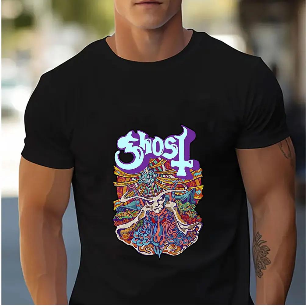 Unisex and WoUnisex's Vintage Anime Graphic T-shirt, Pop  Character Shirt, Ghost Band, Printed, Street Clothing, Fashion, 1T