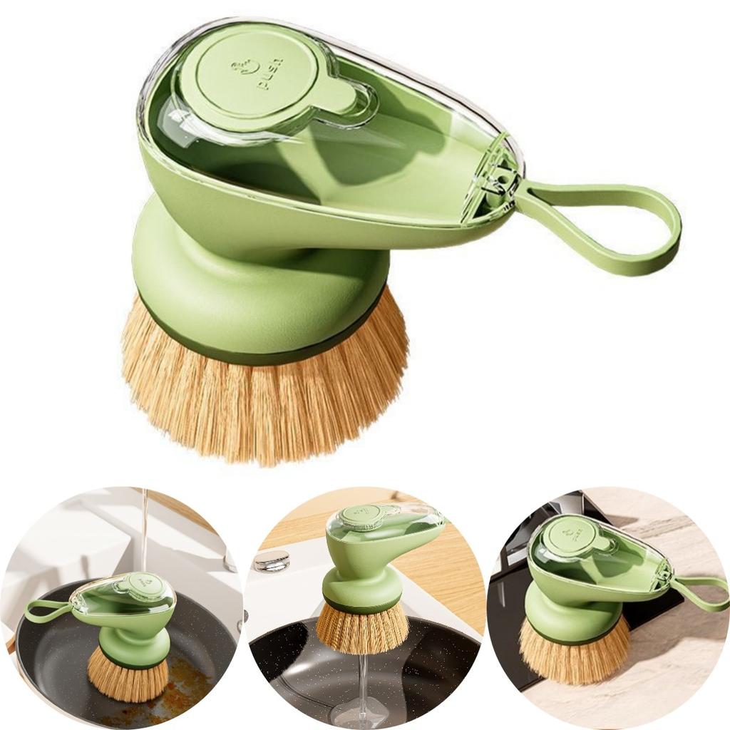 Airtight Pump Mechanism Kitchen Cleaning Brush Soap Dispensing Brush
