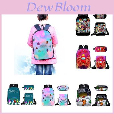 Chic Cartoon Game Among Us Backpack Set With Adjustable Straps And Ample Storage