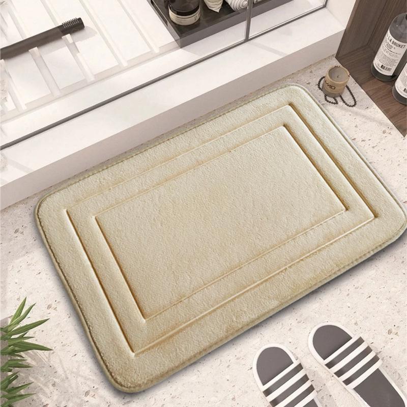 

Килимок для ванної з коралового флісу з тисненням, нековзний 50x80 cm бежевий
