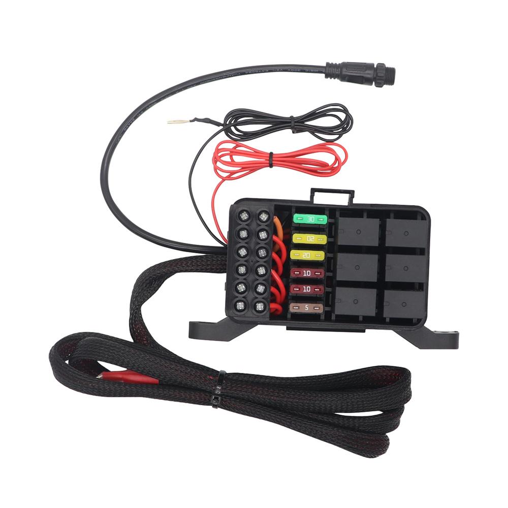 6 Gang Switch Panel LED Light Bar Circuit Control Box For Car RV Boat Marine UTV