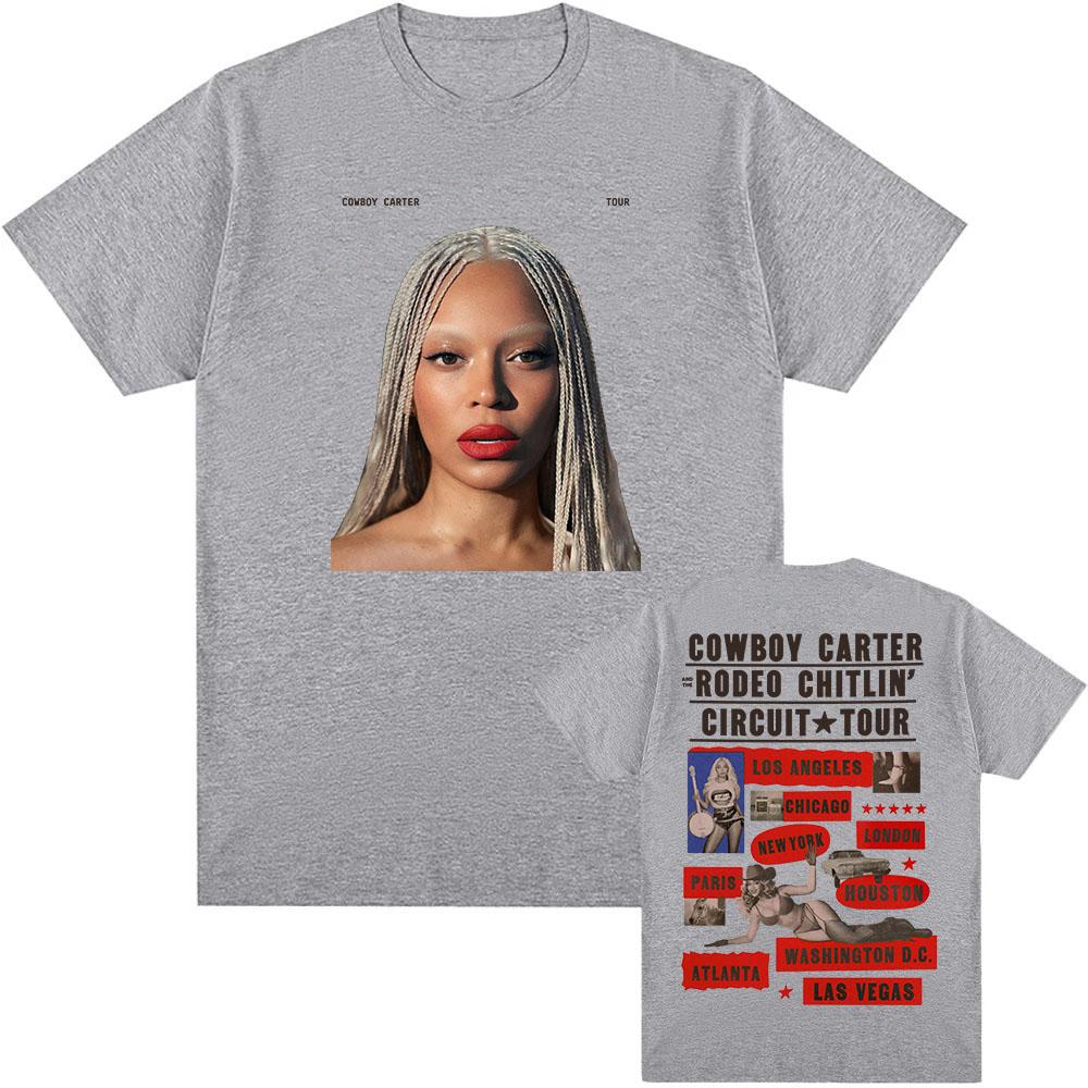 Beyoncé COWBOY CARTER TOUR 2025 T-shirt Cotton Summer Women Men Tshirts Short Sleeve O-neck Loose Tee-shirt Men Tees Print Top