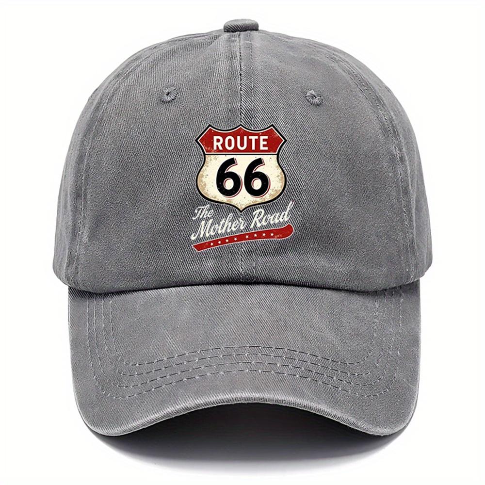 Route  Vintage Baseball Cap  Adjustable Dad Hat with Classic Mother Road Design Ideal for Outdoor Sports Fishing Golf
