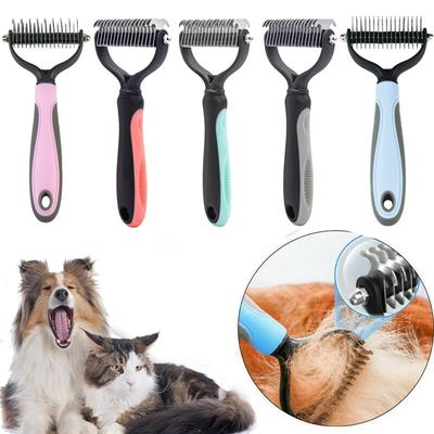 Yeni Köpek Fırçası Çift Taraflı Tüy Alma Tarağı ve Tüy Alma Aleti Keçeleri ve Dolaşıklıkları Gidermek İçin Kullanılır En İyi Evcil Hayvan Bakım Fırçası