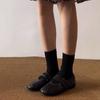 Cowhide Velcro Mary Jane Shoes - Women's Versatile Low-Cut Casual Flats 2025