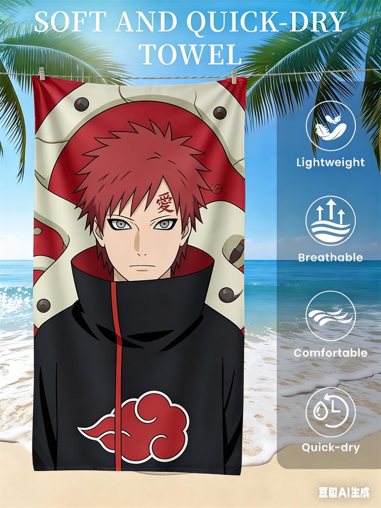 Naruto Beach Towel, Anime Fan Favorite Character Print Quick-Dry Towel for Beach, Pool, Vacation and Anime Enthusiasts