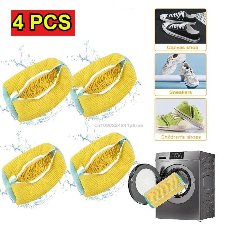 Washing Shoes Machine Bag Slippers Laundry Bag Net for Cleaning Shoes Washable Overshoes Sneakers Kit Soft Bristle Shoe Brush