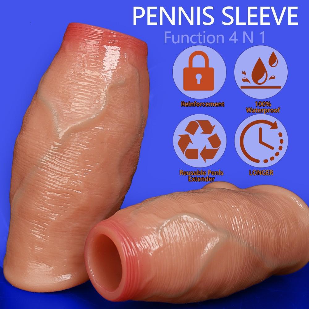 Men's Silicone Wearable Wolf Tooth Sheath for Penis Enlargement and Thickening