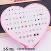 Women's Heart Stud Earrings Set in Acrylic Resin - Boxed Jewelry Accessory
