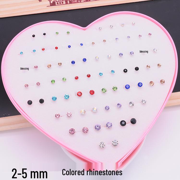 Women's Heart Stud Earrings Set in Acrylic Resin - Boxed Jewelry Accessory