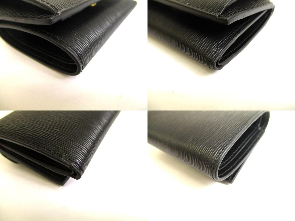 Authentic PRADA Black Leather Trifold Wallet Compact Wallet #a873  Refurbished