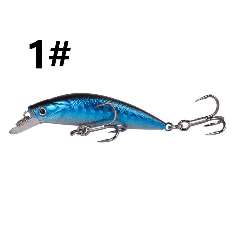 5PCS 5.7CM 6GJapanese-style Sinking Minnow Vibrating Five-eye Fishing Lure, Artificial Bait for All Swimming Layers, Minnow Hard
