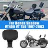 Motorcycle Driver Backrest Cushion Pad Black PU Leather Comfortable Support for Honda Shadow VT400 VT750 1997-2003 Cruiser