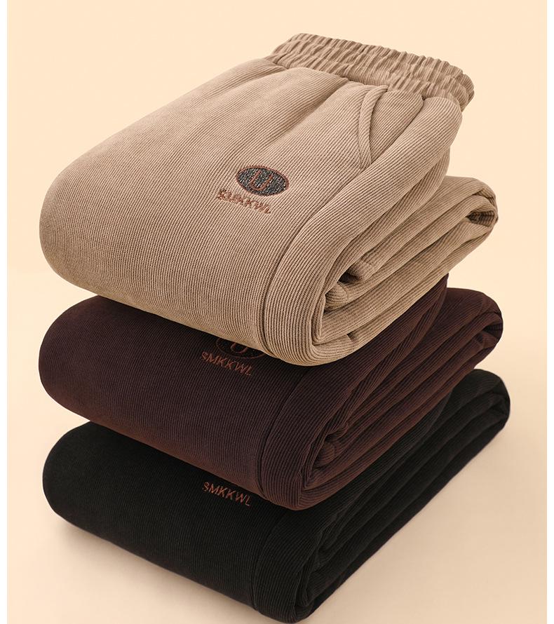 Thick Fleece-Lined Lambswool Pants for Seniors – Warm Cotton, Plus Size, Ideal for Moms and Grandmothers.