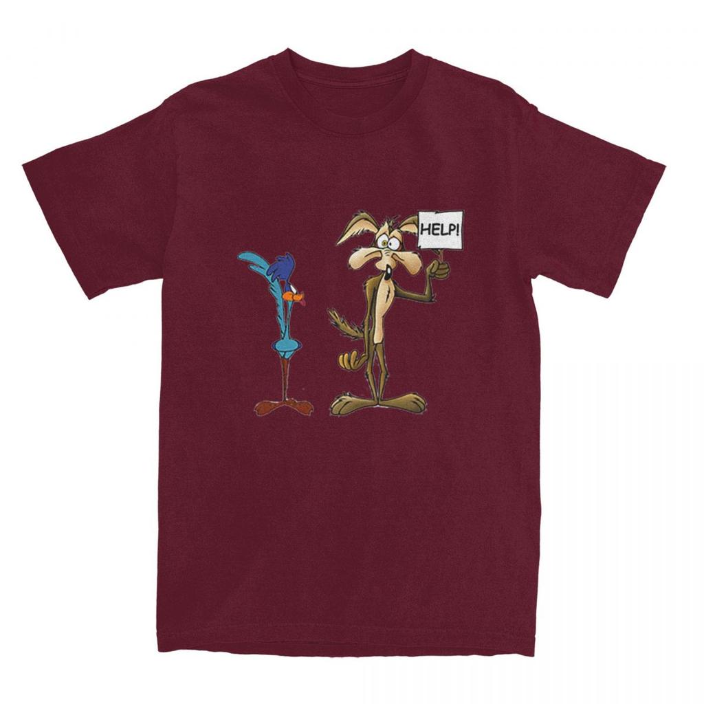 Casual Roadrunner Wile Coyote Cartoon T Shirt Unisex Crewneck Short Sleeve Top Tee Cotton Tops