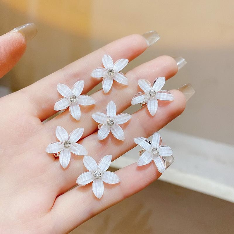 10/40 Stück Set Haarspange geflochtenes Haar kleine Blume Haarknöpfe Haarnadel Mädchen niedlicher Kopfschmuck Mädchen Mini Haarklammer Haarschmuck