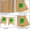 St. Patrick's Day Shamrock Burlap Wreath Banner Irish Clover Garland Rustic Home Office Party Wall Door Hanging Holiday Decor