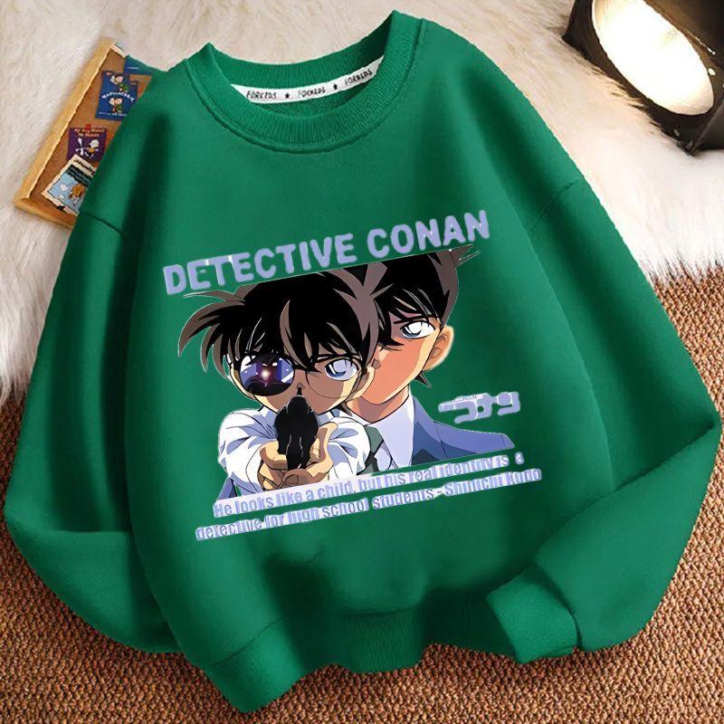 

Children s Detective Conan Hoodies for Autumn and Winter, Loose Long-sleeved Hoodies for Boys and Girls 160