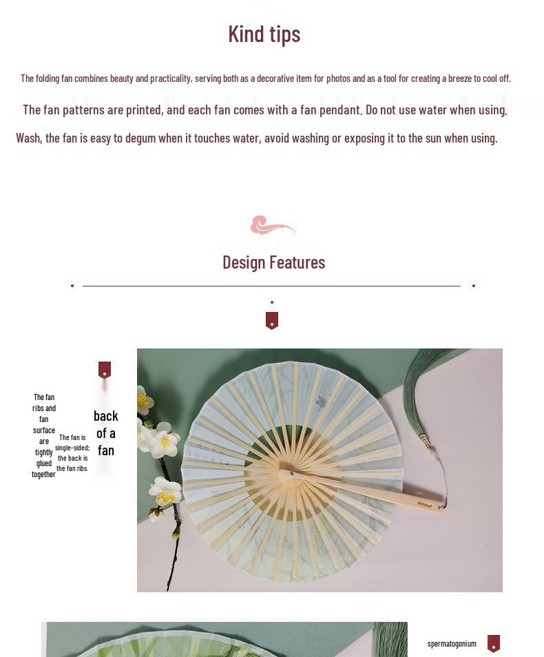 Portable Handheld Folding Round Fan: Ancient Style Dance Fan for Hanfu & Cheongsam Catwalk - Perfect for a Cool Summer