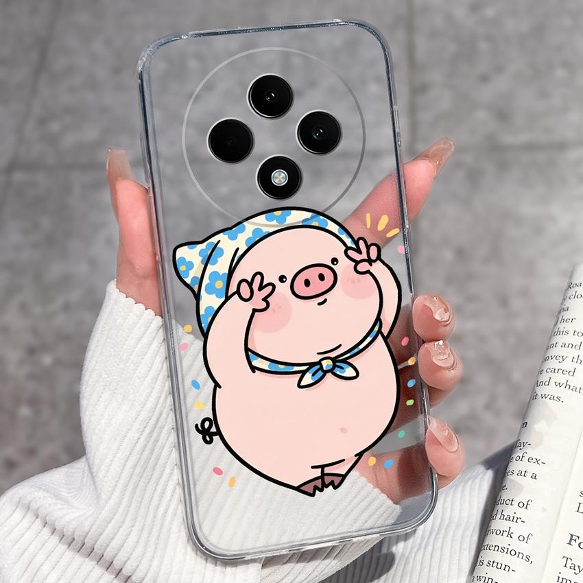 For OPPO F27 F29 F21 F19 F17 F11 Pro F15 F7X Phone Cover Cute Panda Piggy Patterns Transparent Ultra Thin TPU Premium Protection Case For OPPO Housing