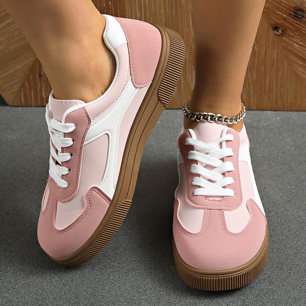 Fashionable New Comfortable and Durable Running Flat Shoes for Women Spring and Autumn Elegant Lace Up Sports and Leisure Shoes