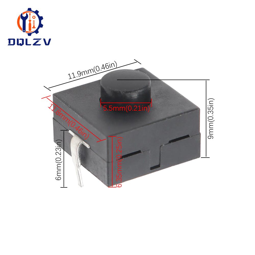 12x12mm Middle 2 Pins ON-OFF Flashlight Button Switch 1A 30V 1212-112D Height 9.5mm