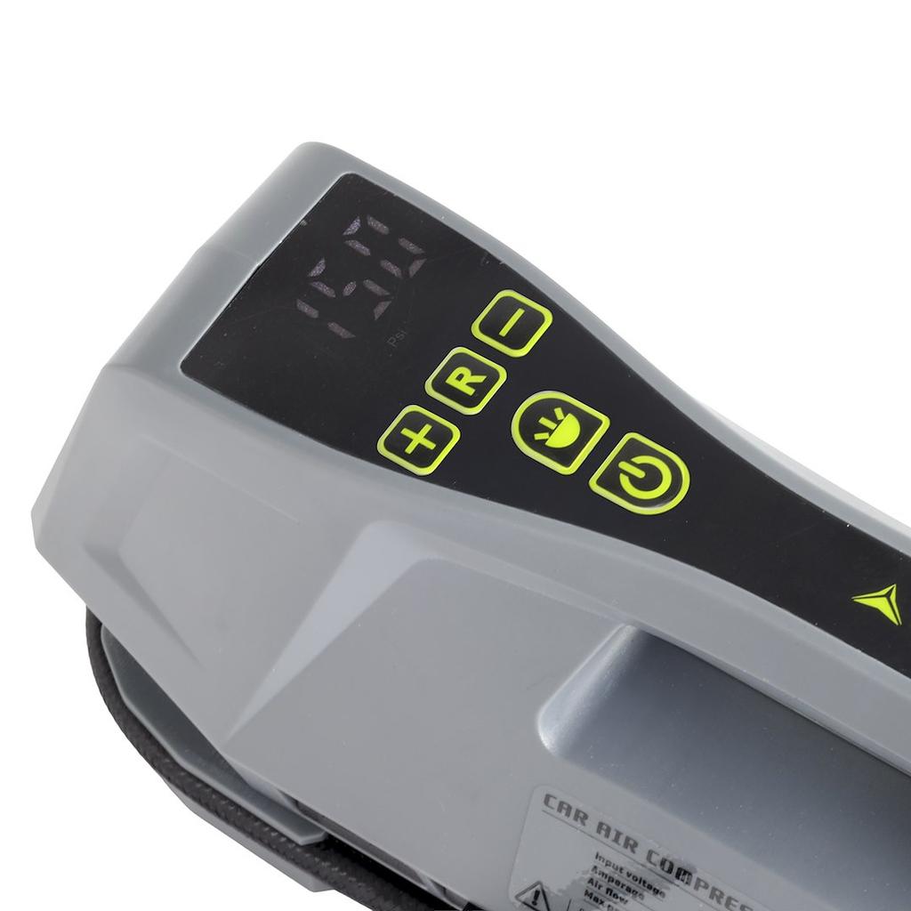 DC 12V, AC 230V 10 BAR Air Compressor, Automatic with Digital Pressure Gauge and LED Flashlight