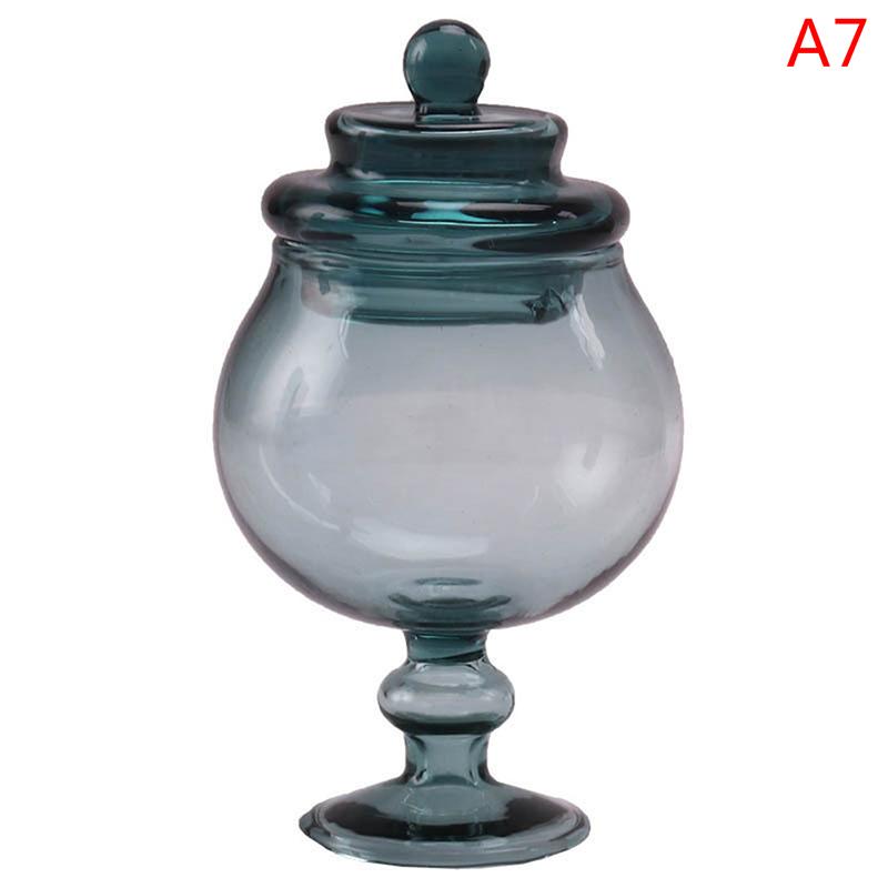1/12 Dollhouse Miniature Glass Jar Retro Gummy Candy Biscuit Jar Bottle Modle Toy Kitchen Furniture Doll House Decor Accessoires