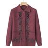 Spring Autumn Middle-Aged Elderly Women's Sweater Thin Cardigan Jackets Casual Long Sleeve Coats Female Knitted Sweater
