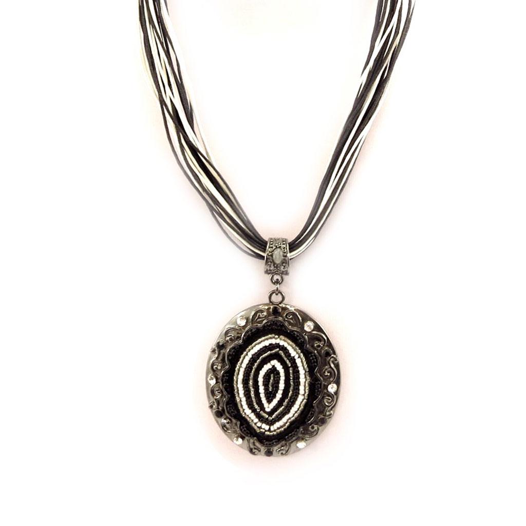 Les Trésors De Lily [D7848] - Collier 'Uma' Noir Blanc
