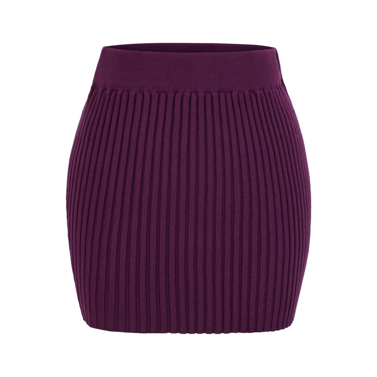 

Korean Style 2026 V-Neck Off-Shoulder Knit Top + High-Waist Skirt Set for Women Medium