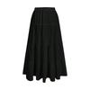 Gonna Lunga Casual Primaverile da Donna con Volant Gonna Tinta Unita Gonna Retro Pieghettata